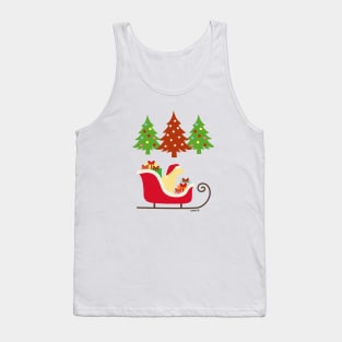 Yellow Labrador Christmas Sleigh Tank Top